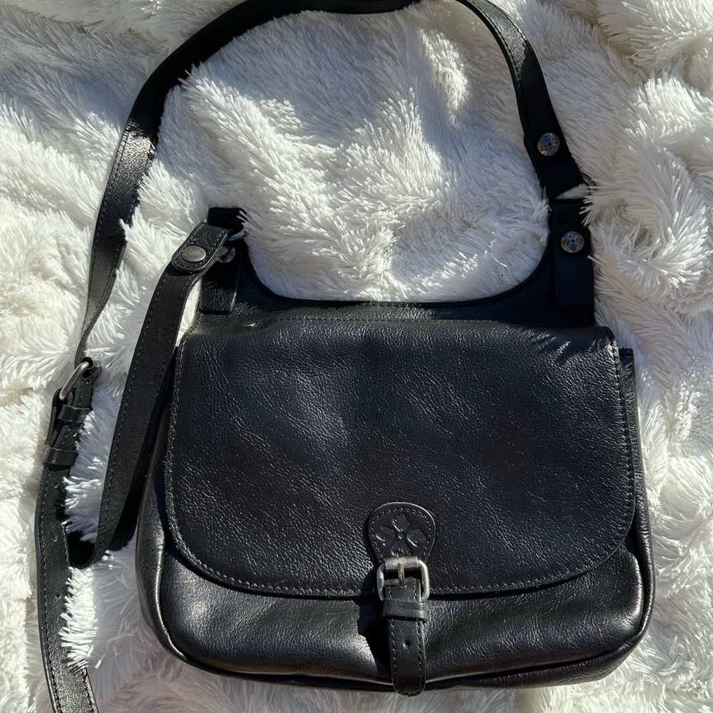 Patricia Nash Black London Saddle Bag